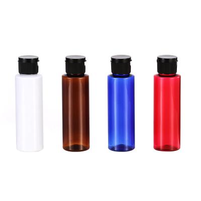 China 120 ml amber plastic bottle pet amber plastic cosmetic packing bottle 4oz plastic bottle for sale