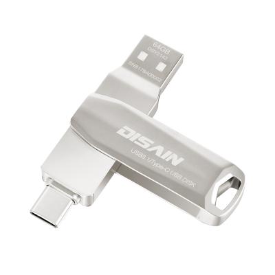 China Hot Selling Metal USB 3.1 Flash Drive 16GB/32 Gigabyte Metal USB 64 GB-512 Gigabyte Pivot Pen Drive U Disk for sale