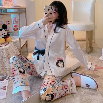 China Girl's QUICK DRY Blue Ice Rose Kimono Style Japanese Edition Princess Japanese Edition Silk Home Clothes for sale