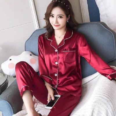 China QUICK DRY pajamas set for women satin pajamas pijama sleepwear silk nightgown for sale