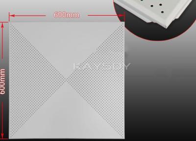 China Opposite Angles Perforated Aluminum False Ceiling Tiles Soundproofing Modernity for sale