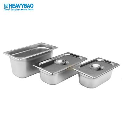 China Hotel buffet food equipment 1/3 stainless steel American style kitchen container serving pan steamer table pan for sale