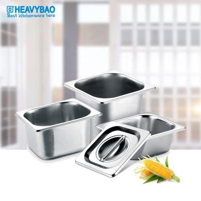 China Durable High Quality Heavybao Japan Style Polished Stainless Steel GN Gastronorm Container Food Pan For Hotel Buffet Equipment for sale