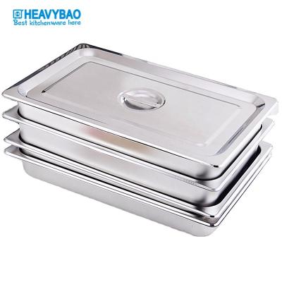 China Manufacturer Commercial Kitchen Heavybao Catering Stainless Steel Shake Tray Gastronorm Container Food Pan GN Pan for sale