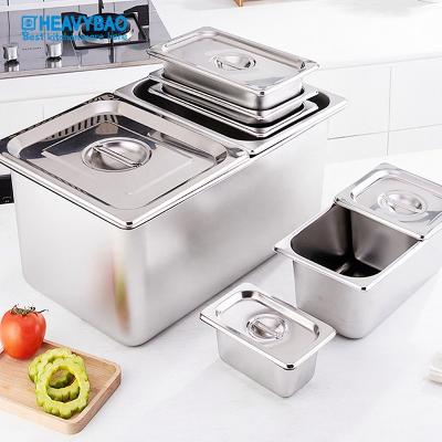 China Commercial Kitchen Heavybao Canteen Stainless Steel Gastronorm Food Catering GN Containers Filters For Restaurant for sale