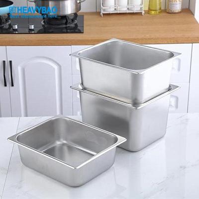 China Commercial Kitchen Heavybao Commercial Stainless Steel GN Ice Cream Filters Food Containers For Buffet for sale