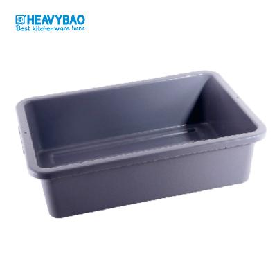 China Heavybao Restaurant Gray Plastic Tote Bin Box Commercial Storage Tray Moving Box for sale