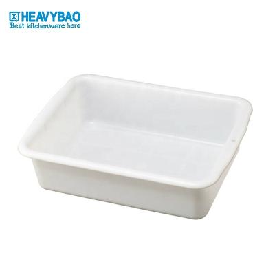 China Restaurant Heavybao High Standard Food Grade Bus Box Serving Trolley Durable White Plastic Dish Container For Restaurant Hotel for sale