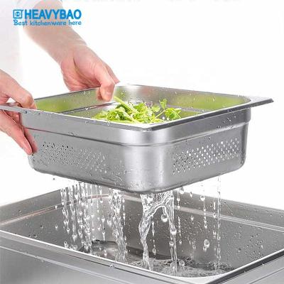 China Heavybao commercial stainless steel punch perforated kitchen container for washing vegetable fruit in the kitchen for sale