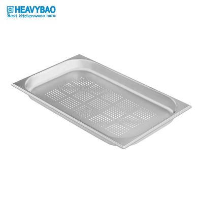 China Hotel Buffet Food Equipment Heavybao Standard GN Perforated High Quality Normal Stainless Steel Pan For Kitchen Tool 1/1 for sale