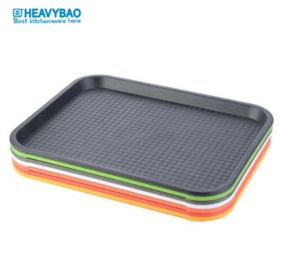 China Restaurant Heavybao High Quality Durable Rectangular Plastic Fast Food Serving Tray For Restaurant Catering Equipment for sale