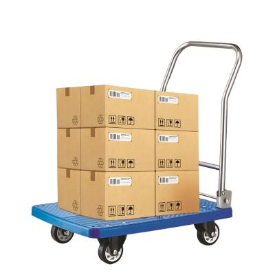 China Modern Industrial Equipment Plastic And Stainless Steel Hotel Desgin Heavybao Tube Transport Folding Platform Trolley for sale