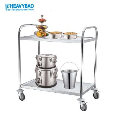 China Kitchen Heavybao Commercial Product Restaurant Kitchen Equipment Stainless Steel Transfer Cart Mobile Dish Cart for sale