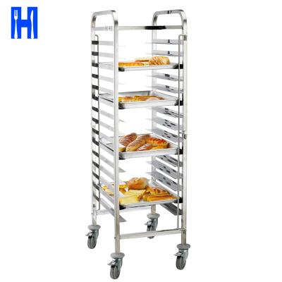 China High Quality Commercial Square Bakery Pan Trolley For 30 PCS Kitchen Heavybao Equipment 15-Tier Stainless Steel Tube for sale