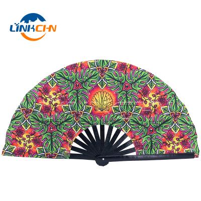 China China Customized Bamboo Large Folding UV Reactive Hand Fans for sale