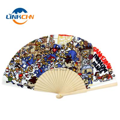 China China high quality natural color wood handles hand fan for promotion for sale