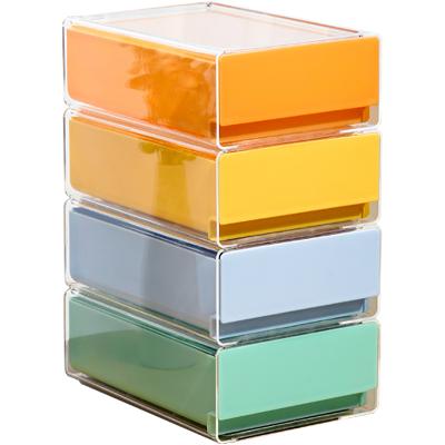 China Viable Cosmetic Plastic Drawer Stationery Organizer Storage Desk Desktop Storage Box for sale