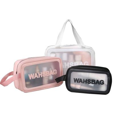 China Fashion Women Travel Makeup Bag Portable Transparent Clear Handbags Cosmetic Bag for sale