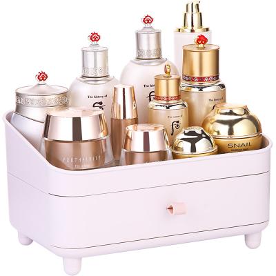 China New Cosmetics Storage Box Shelf Holder Plastic Bathroom Organizer Viable Wholesale High Quality Makeup Organizer for sale