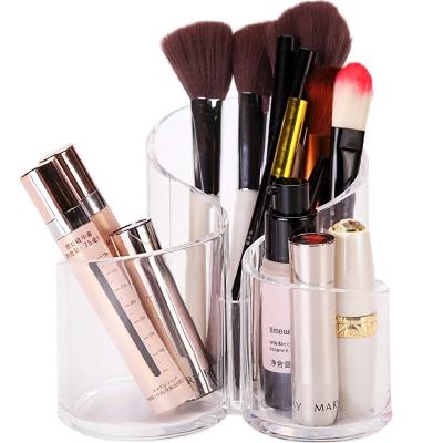 China Viable Luxury 3 Clear Storage Box For Makeup Organizer Brush Pen Makeup Acrylic Lipstick Brush Holder for sale