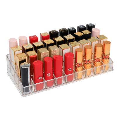 China Factory 36 Viable Acrylic Makeup Display Stand Cosmetic Organizer Display Clear Acrylic Lipstick Holder for sale