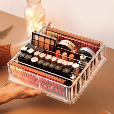 China Wholesale Viable High Quality Acrylic Transparent Clear Powder Hardware Storage Box Cosmetic Makeup Organizer for sale