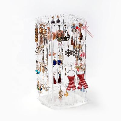 China Wholesale PS Rotating Rack For Ring Earrings Necklace Jewelry Organizer Box Display Holder Acrylic Jewelry Display for sale