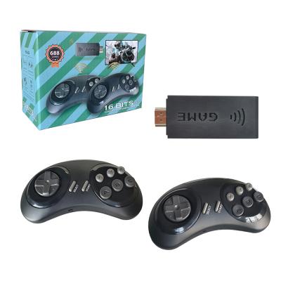 China Mini Handheld 16 Bit TV Game Console Video Game Console Built In Classic Game 688 Mini HD Retro Game Stick Wireless Controller For Sega for sale