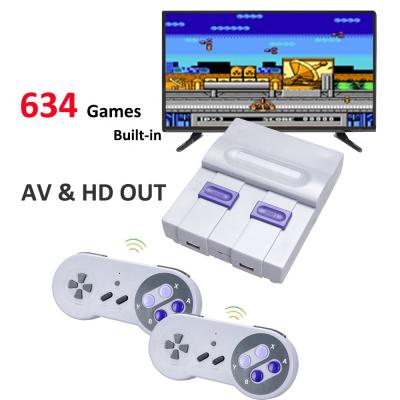 China Support Add More Games Retro Game Console 8 Bit HD Video Game Console 16 Bit Retro TV Console With 634 Classic Games With Mini Gaming Consola Wireless Controller for sale