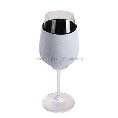 China Waterproof 2021 White Insulated Insulator Neoprene Sublimation Wine Glass Sleeve For Party for sale