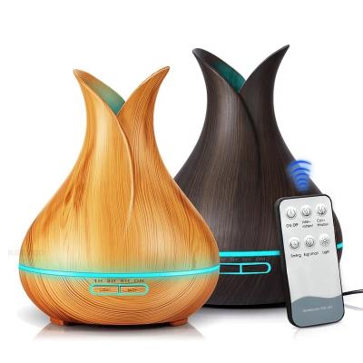 China 400ml Household Air Humidifier Ultrasonic Air Diffuser with Wood Grain 7 Color Changing LED Lights for sale