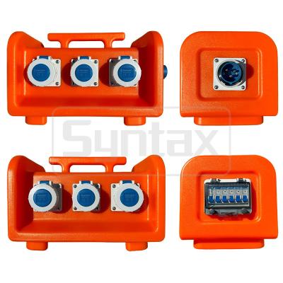 China Syntax MS7 Single Phase 16A HDPE Portable Distribution Box IP67 With Breakers Easy Lifting 395x260x275mm for sale