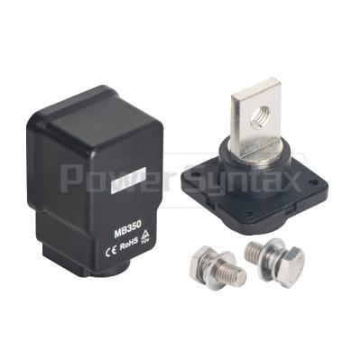 China PowerSyntax Conector de batería de iones de litio de alta corriente 350A para electrodo negativo con conexión de tornillo de barra de bus Parte no MB350BSB en venta