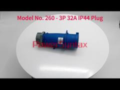 Professional 32a 5 Pin 3 Phase Plug , 220 - 250 V Nylon PA 32 Amp 5 Pin Plug