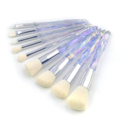 China Wholesale High Quality Crystal Green Nylon Hair Makeup Brush Set Skin-friendly 10pcs Handle for sale