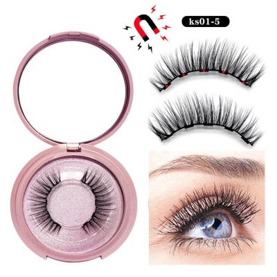 China Christmas Natural Soft Custom Private Tweezer Eyelash Kit Set 3D Magnetic Eyelash Extension Set Long Nature Eyelashes Set With Glue for sale