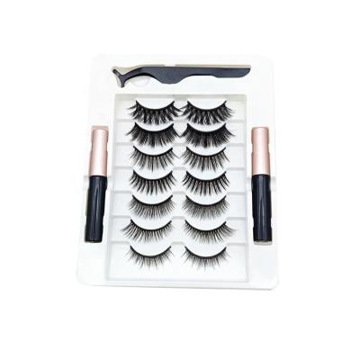 China Classic Mascara 2 Lash Long Natural Cheap Price Tweezers 7 Pairs False Magnetic Extension Eyelash Kit Set for sale