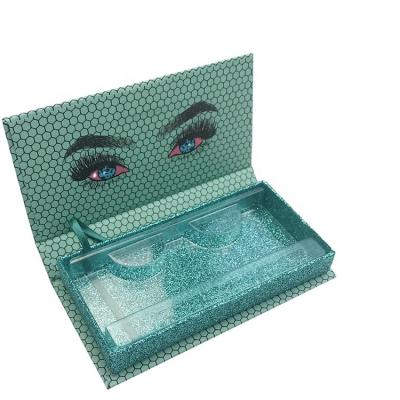 China Factory Supply Reusable Custom Luxury Black Private Label Handmade Eyelash One Pair Pack Cardboard Packaging Box for sale