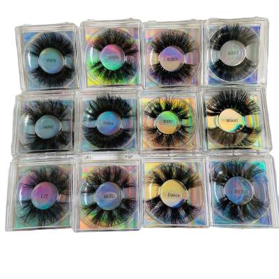 China Thick Hot New Products Customized Imitated Hair Luxury Handmade Plastic Tray Packing 25mm Mink Eyelash Fluffy for sale