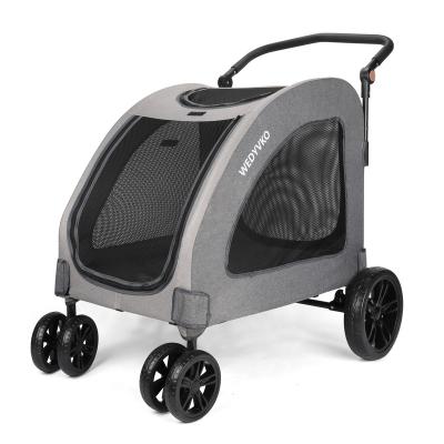 China Dogs Dog Stroller For Large Pet Jogger Stroller For 2 Dogs Breathable Animal Stroller With 4 Wheel And Storage Space Pet Carriage for sale