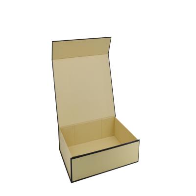 China Recyclable High Quality Custom Logo Flat Gold Foil Packaging Gift Box Kraft Paper Closure Folding Magnetic Box for sale