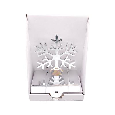 China Eco - Friendly Christmas Indoor Decoration LED Lighted Snowflake Stocking Holder for sale