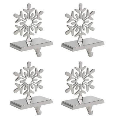 China Eco - Friendly Christmas Decorations Mantel Snowflake Silver Stocking Holder for sale