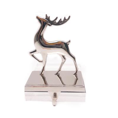 China Eco - Friendly Christmas Decorations Mantel Silver Deer Stocking Rack for sale