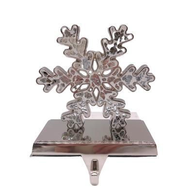 China Eco - Friendly Mantel Christmas Decorations Mosaic Snowflake Stocking Rack for sale