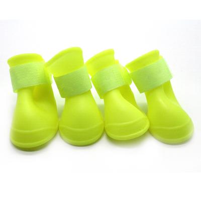 China Sustainable 4Pcs/ Set candy colors Dog Boots , Anti- Slip Winter Rain Snow  puppy Boots, Silicone Dog Paw Protectors for Small Dog, for sale