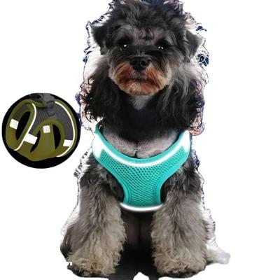 China Stocked Custom No Pull Dog Vest Reflective Polyester Adjustable Outdoor Pet Dog Harness And Leash Set for sale