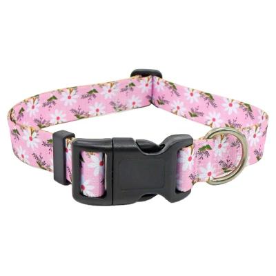 China Personalized Small Medium Large Dogs Collar with Quick Release Buckle, steel ring Adjustable Dog Collars with Geometric Floral Patterns for sale