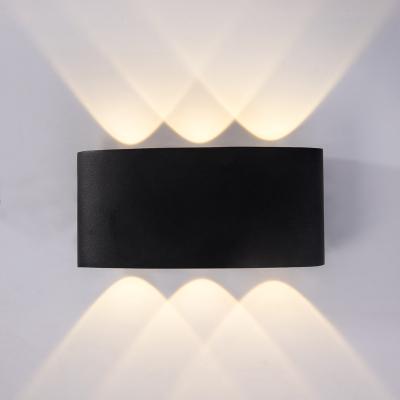 China Modern Outdoor IP54 LED Black/White/Silver Modern Wall Lamp Through The Wall Light 6W LED Ceiling Aluminum Wall Lamp For Hotel for sale