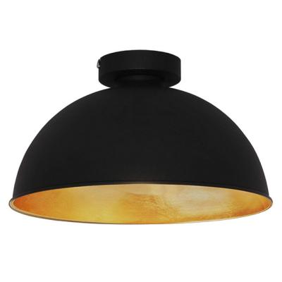 China Surface Mounted Modern Stylish E27 Bulb Iorn Black Gray Round Hanging Lamp LED Ceiling Light for Bedroom Living Room for sale